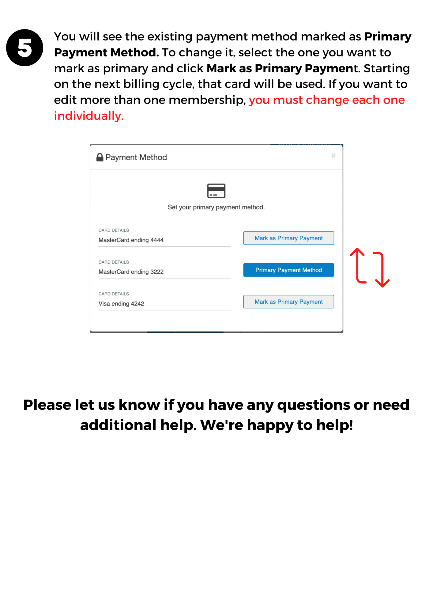 change payments in the patient portal